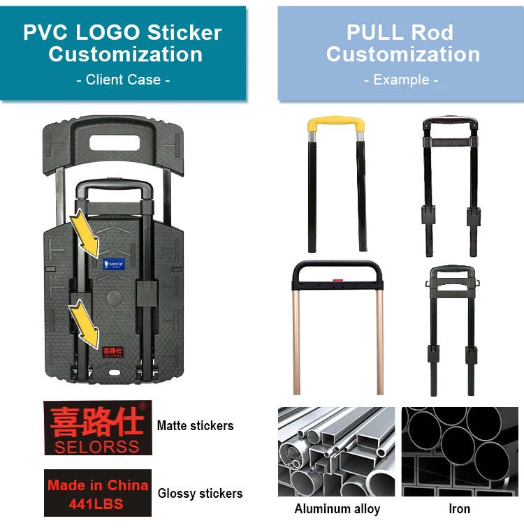 BAOYU 200kg Heavy Duty Platform Trolley Folding Truck Transport Hand cart Plastic Folding Flatbed Trolley hand cart