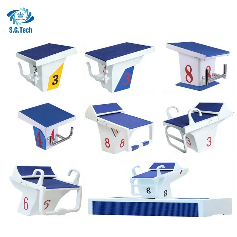 One/Two Step Starting Platform Fiberglass Anti-slip Starting Blocks for large competition pool training use