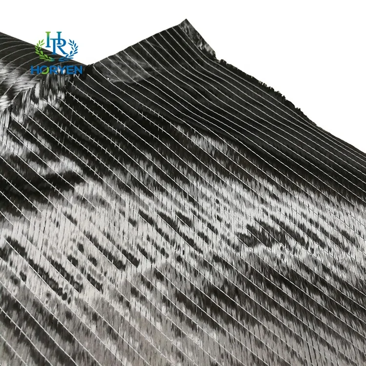 High strength 400gsm +-45 degree biaxial carbon fiber fabrics for construction