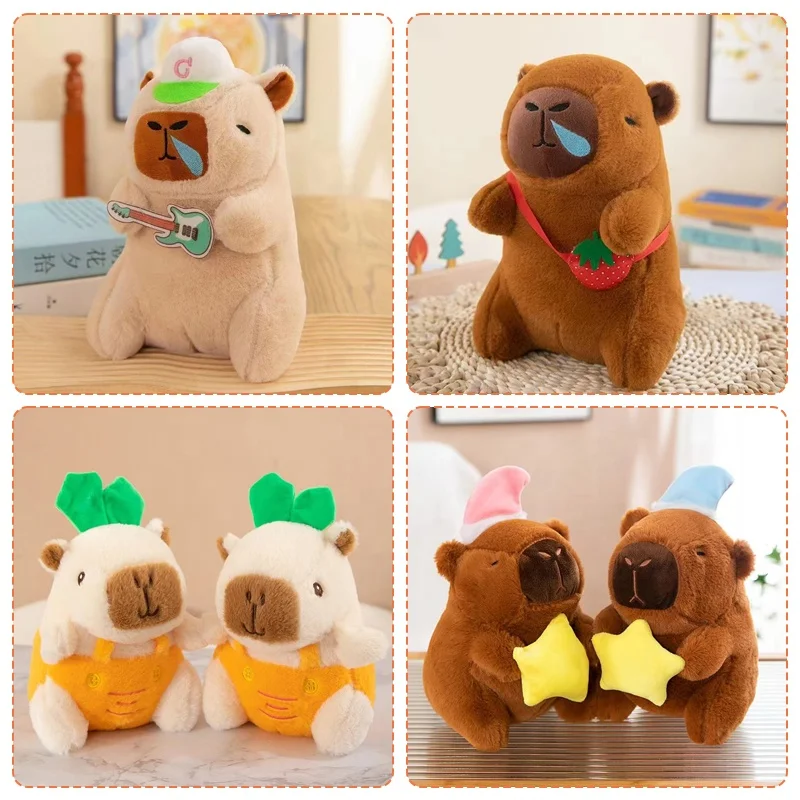 low moq wholesale soft manufacturer custom made cute en peluche de capibara plushe stuffed animal toy capybara plush dolls