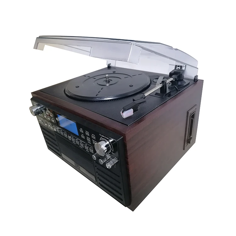 Стерео аудиосистема Ностальгический проигрыватель CD типа LP AM FM Радио проигрыватель записи проигрыватель с Bluetooth