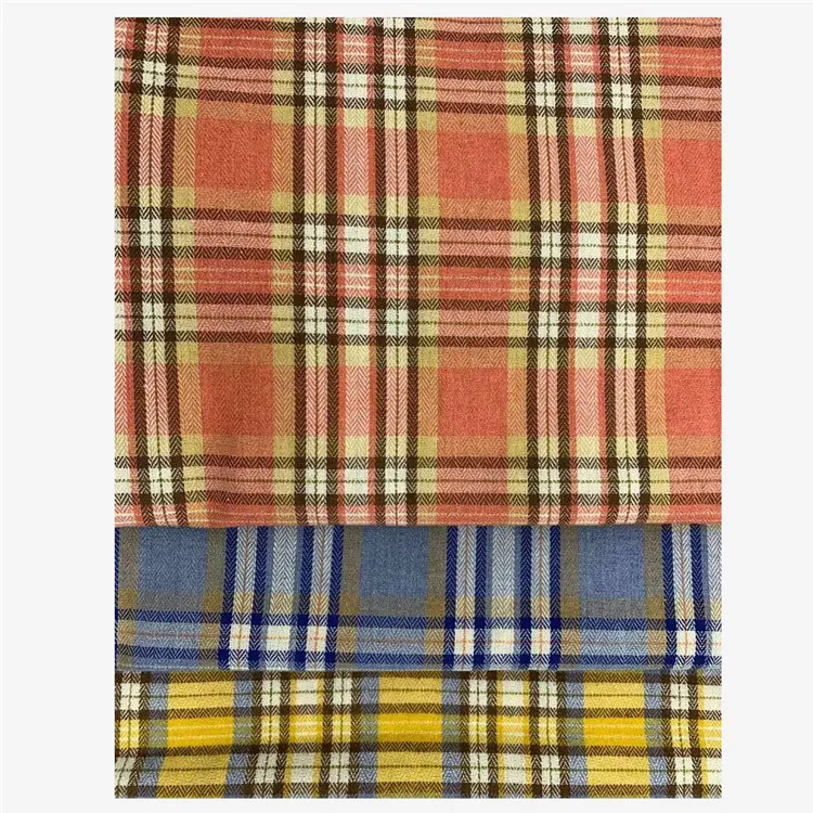 fashion check shirt cotton plaid fabric 100% cotton woven yarn dyed fabric in shirting