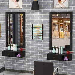Wall Mount Beauty Salon Spa Hair Styling Station Desk with Cabinet Fashion Beauty Styling
