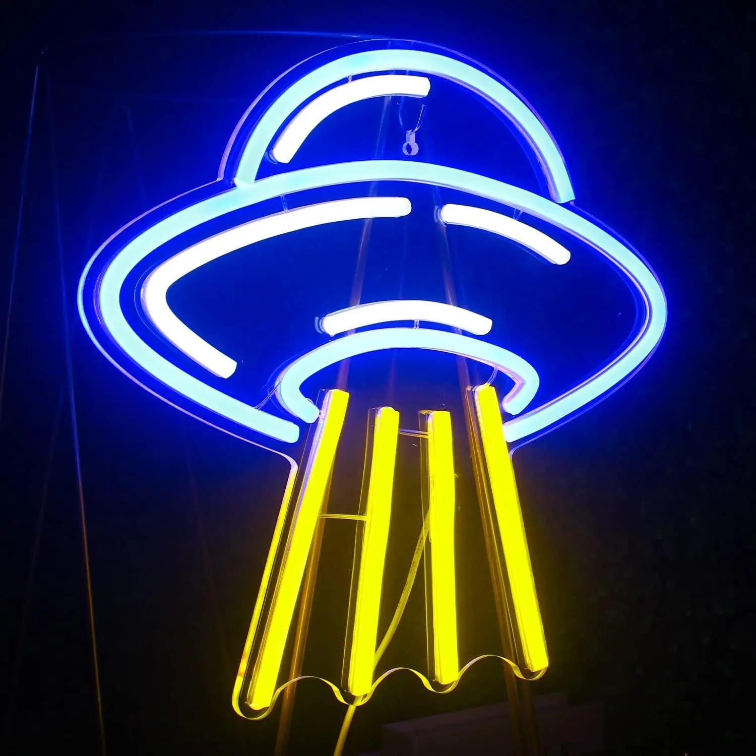 Weicao UFO Led Neon Sign 5V Dimmable USB Flying Saucer Star Space Neon Lights Signs for Party Bar Pub Festival Decor