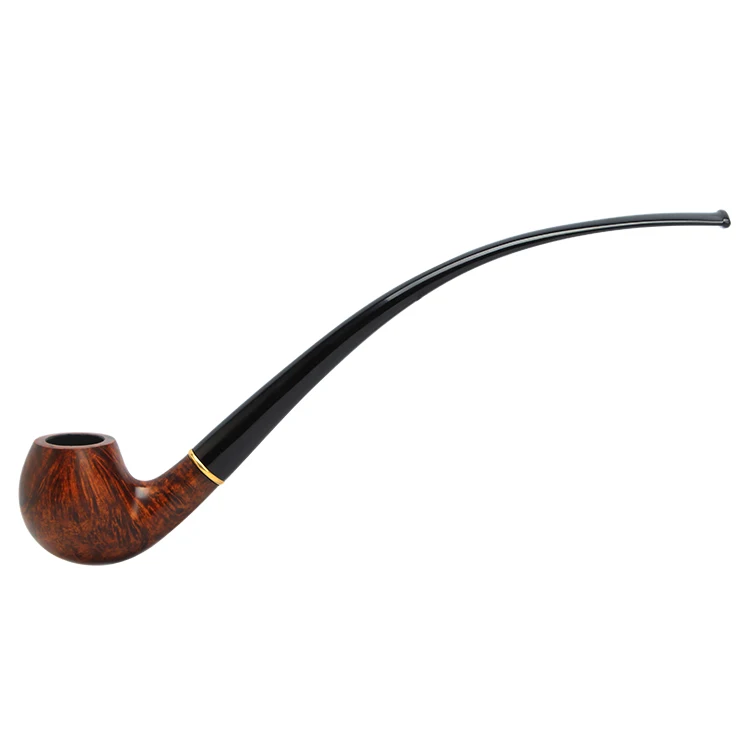 MUXIANG customized logo popular style wholesale price long stem churchwarden briar wooden smoking pipe