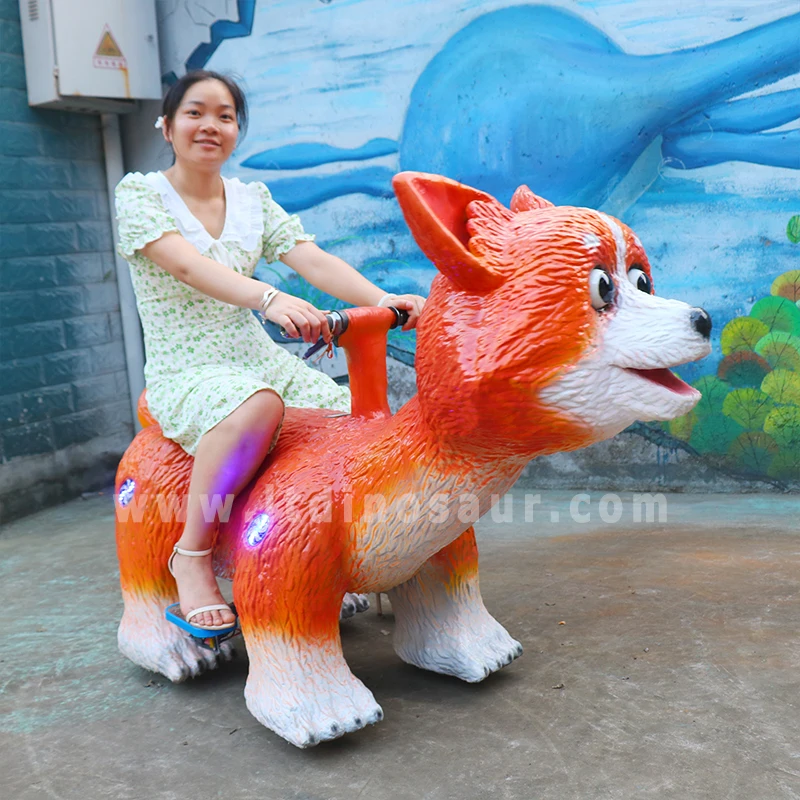 Amusement fun fair animatronic ride dragon on toy outdoor yard