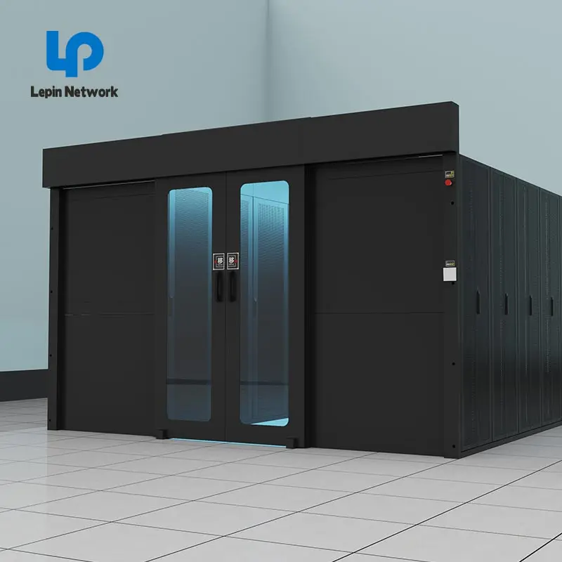 ningbo lepin factory  custom glass door cold containment  aisle 42u KH KA network cabinet Fire linkage control unit D1 TYPE