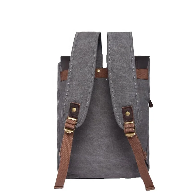 Bag Man Waxed Canvas Vintage Laptop Backpack Vintage Canvas Rucksack Travel Outdoor Backpack