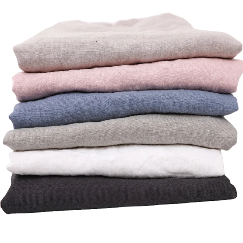 Stock Reactive Dyed Eco-friendly Natural Breathable Washed 280cm Large Extra Wide French Linen Fabric for  Bedding