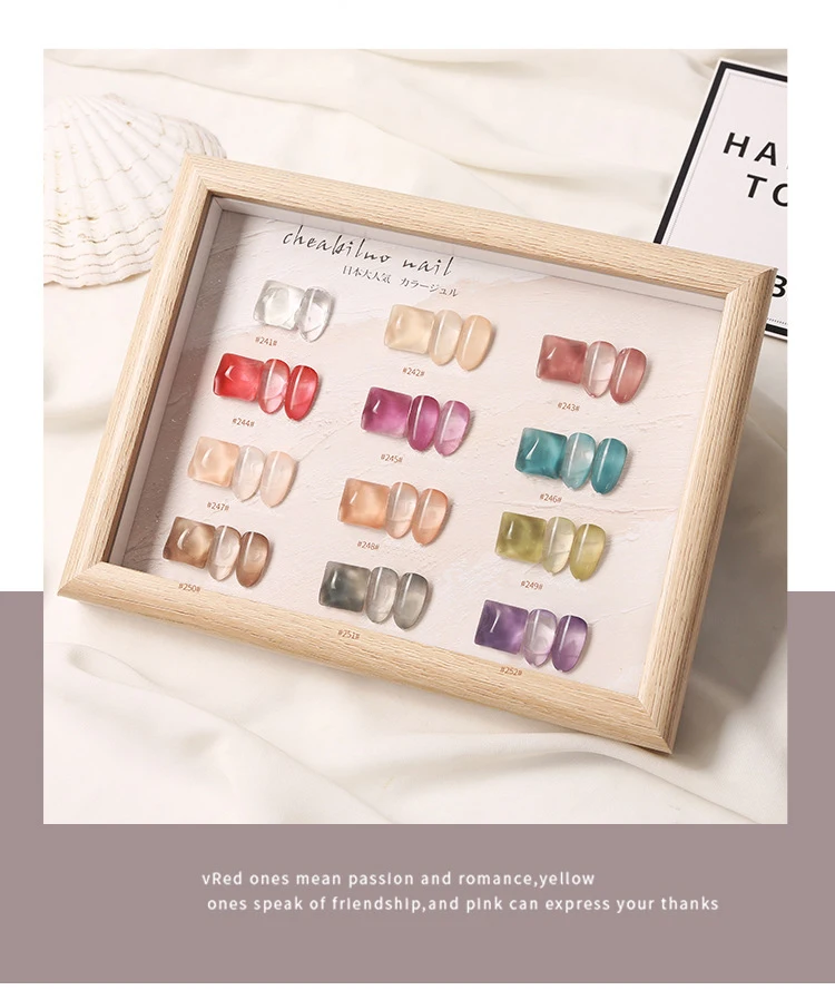 Summer spring 24 colors Ice through nail polish uv gel nude translucent uv poly gel nail polish other nail painting