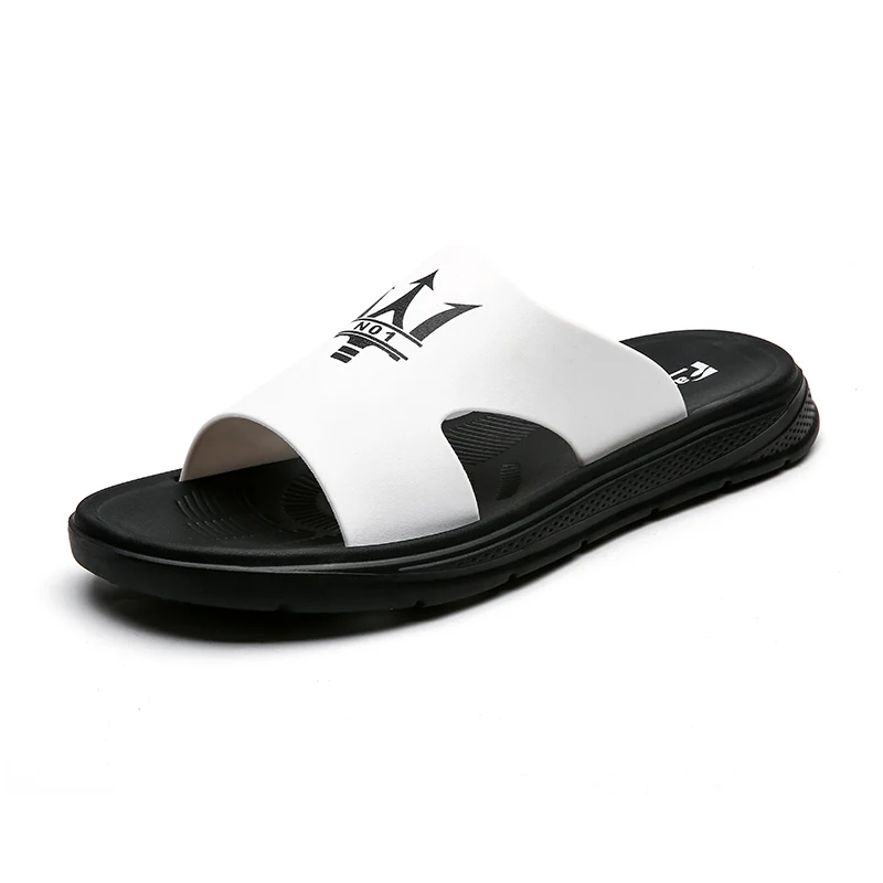 Brands Names Italian Leather Slippers for Men Design of Mens Luxury PU Slipper Anti-slippery Man Sandals