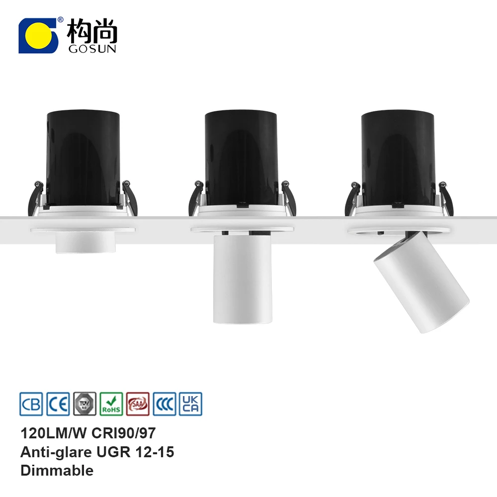 6W 8W 15W 20W 32W 360 Degree Rotatable Recessed Led Ceiling Fixed Retractable Downlight