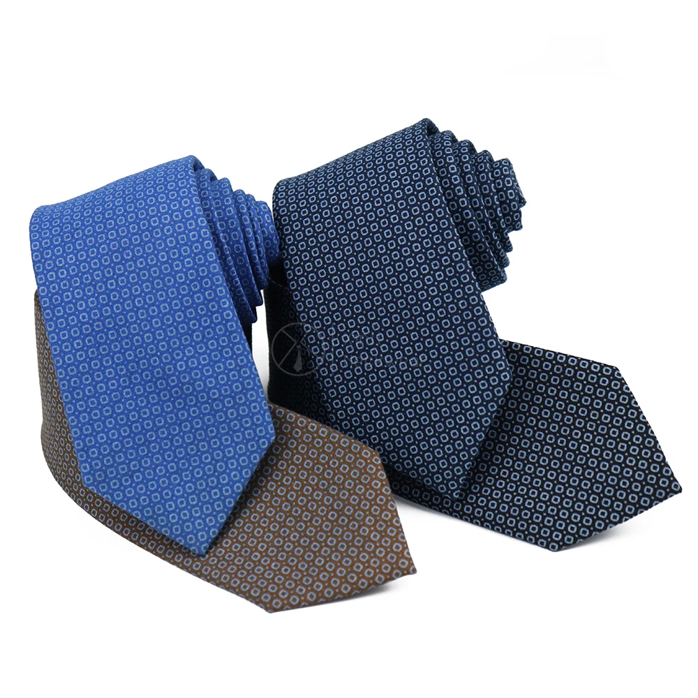 2023 Blue Cotton Cravat Necktie Mens Custom Printed Stylish Neck Ties Luxury Designer Neckties For Sale