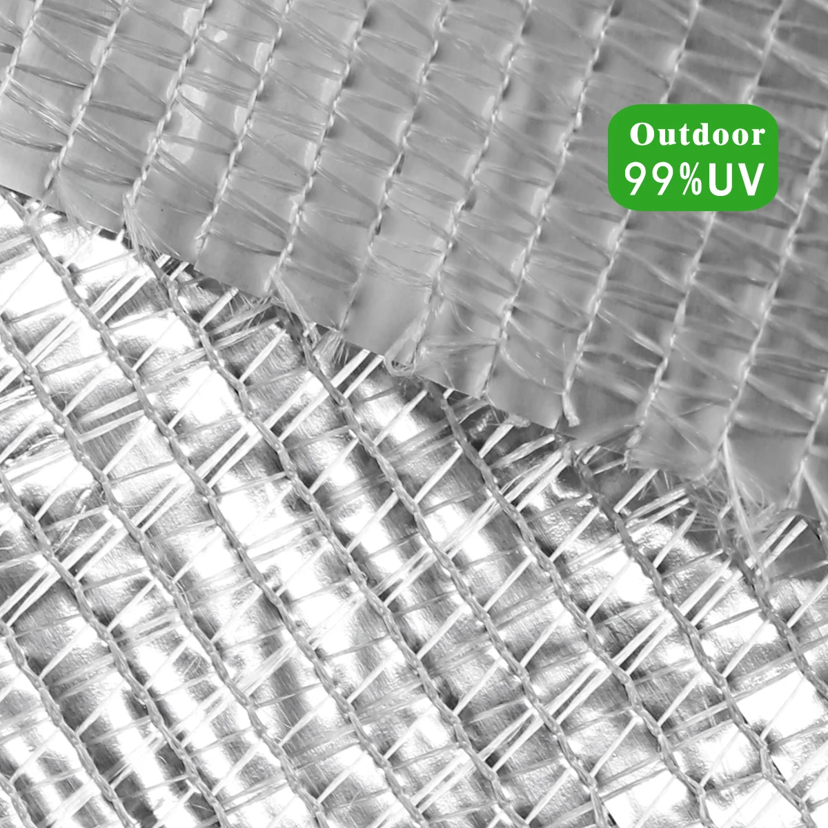 Aluminum Shade Cloth -99% 10 x 13 ft for Car Reflective Sun Shade Cloth for Garden Pergola Cover Shade Sails Silvery Durable