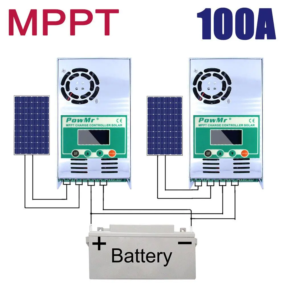  PowMr 12v 24v 36v 48v со слежением за максимальной точкой мощности 60A Солнечный контроллер заряда Максимальная PV 160V для геля или lifePO4 батарея