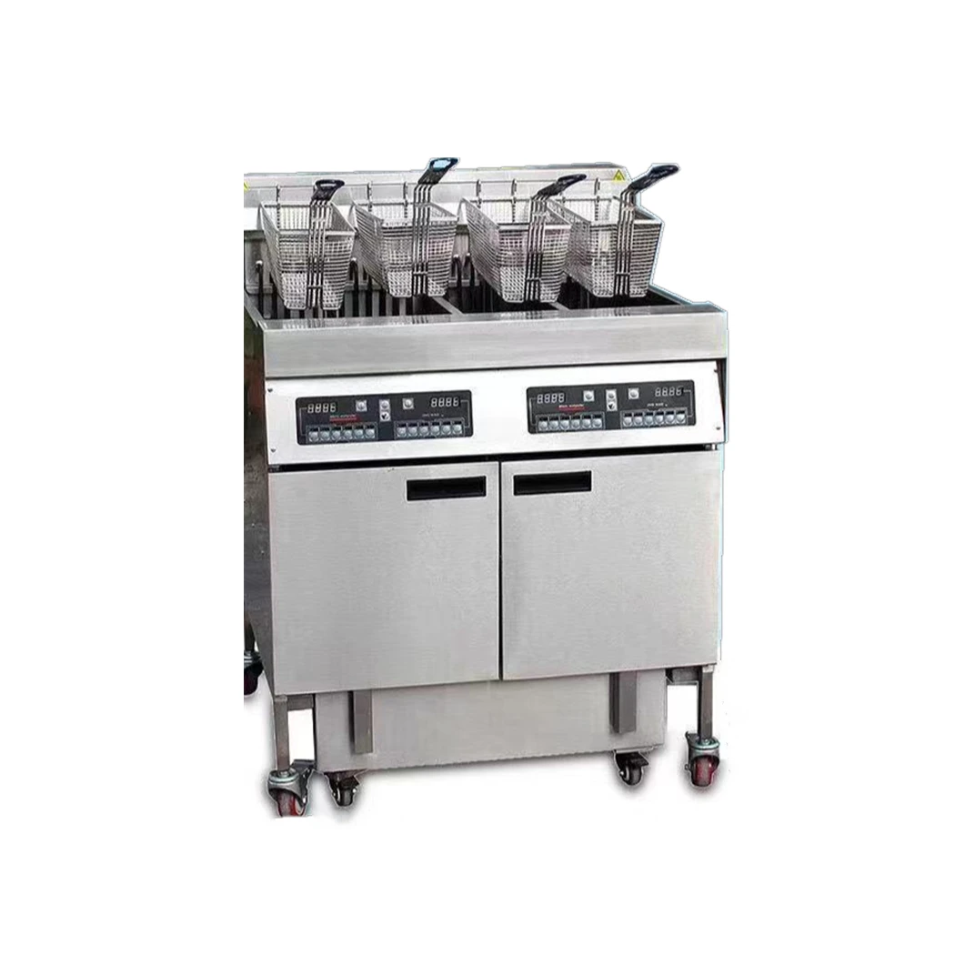 56L Commercial Four-tank electric fryer with oil filter HGL-158 fryer machines Factory direct sales