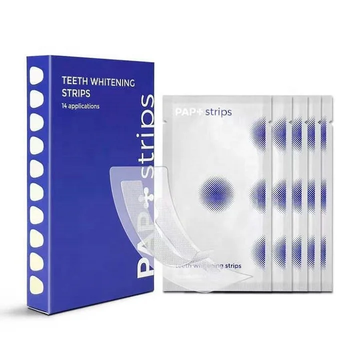 Private Label Pap V34 Purple Non Sensitive Teeth Whitening Strips Home Use Dental White Strips For Teeth Whitening