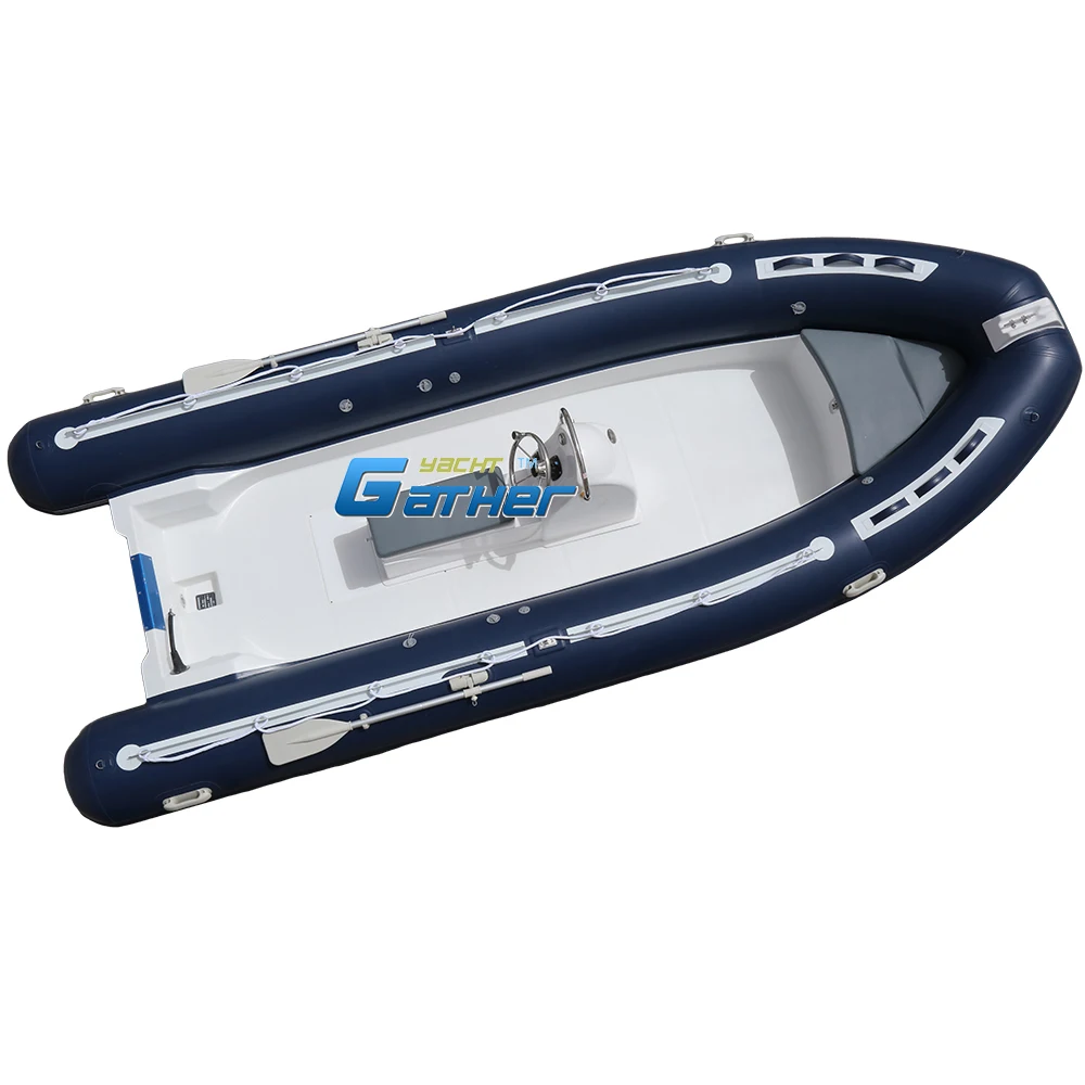 17ft Deep V Fiberglass Hull PVC/Hypalon RIB520AN new model Inflatable Boat With jockey seat console for Fishing