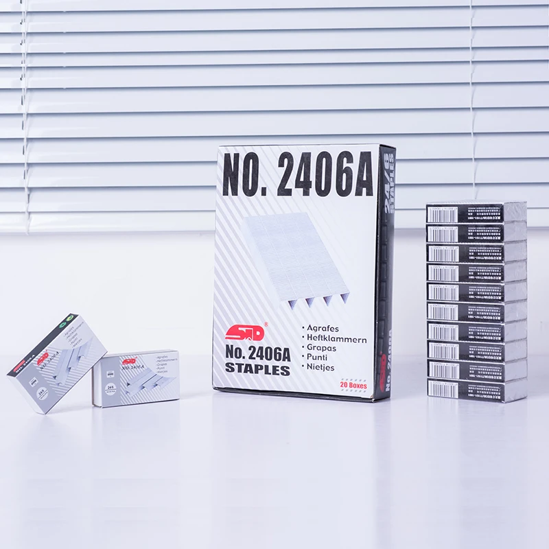 2406A Manufacturer High Quality Office School Stapler Pin 24/6 26/6 No.10 etc. Galvanized Metal Staples