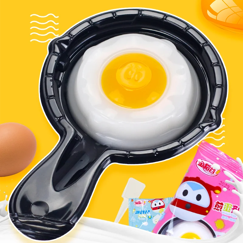 Hot Sale 18G Halal Individually Wrapped Soft Gummy Fried Egg Jelly Candy With Pop Candy