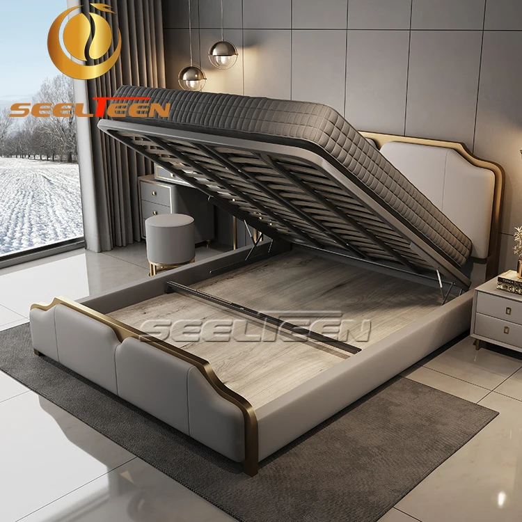 Золотой край роскошный отель спальня полный подгонять спальные наборы мебель