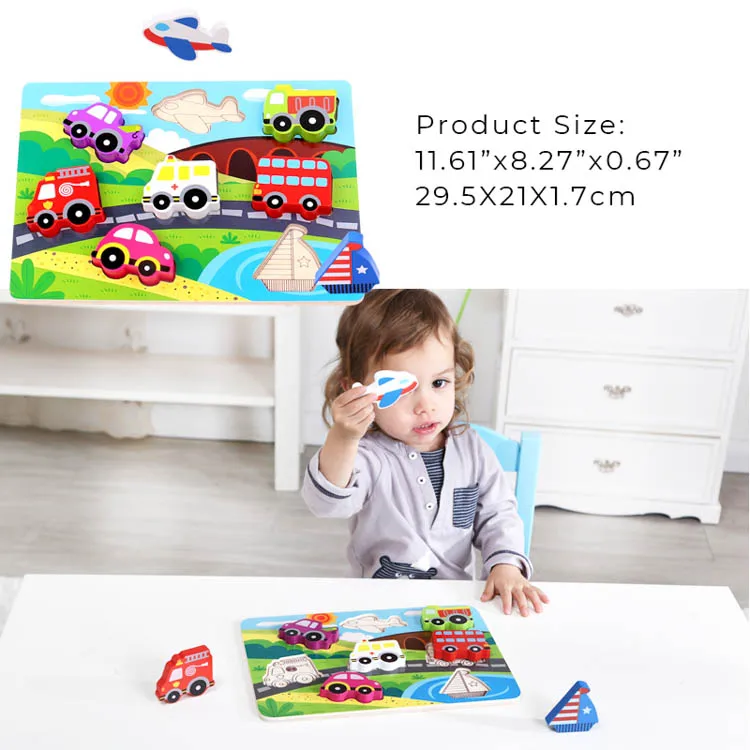 TookyToy Educational Jigsaw Puzzle New Arrival Transportation Wooden 3D Puzzle