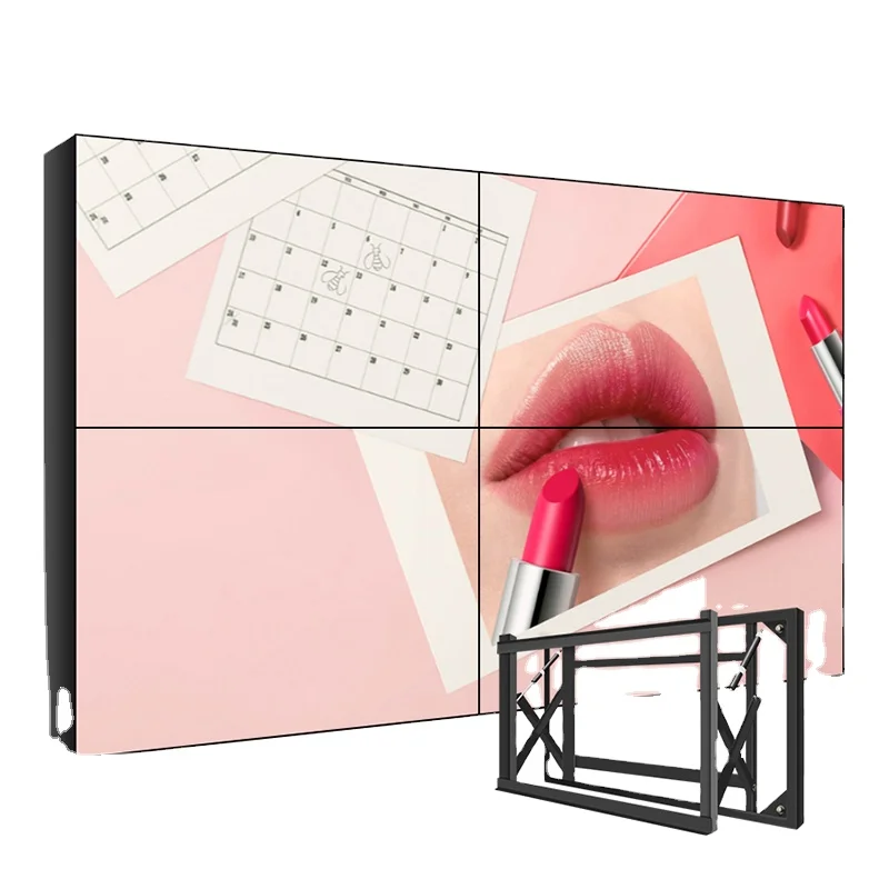 
4k resolution 3.5mm bezel seamless 55 inch ultra narrow POP in/out bracket lcd splicing display wall 3x3 video wall 