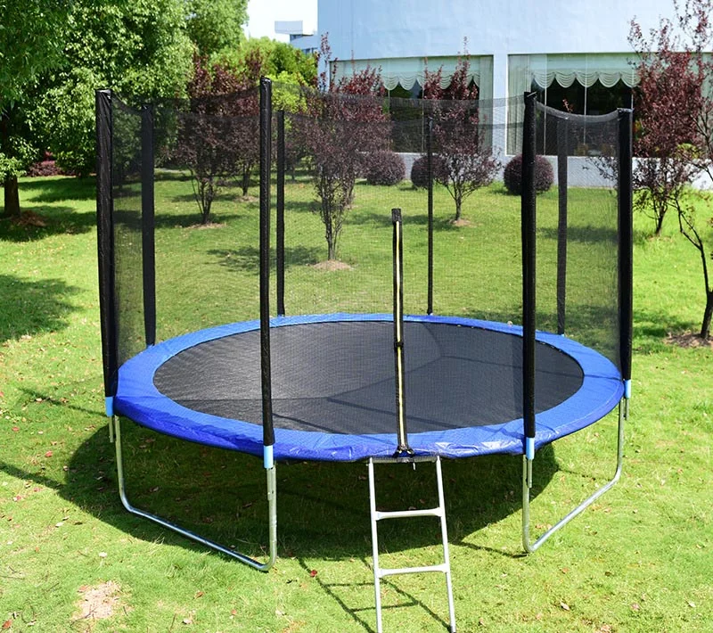 Outdoor Trampoline Big Size 14ft Recreational Trampoline For Adults And Child With Ladder Safety Round Net And Basketball Hoop