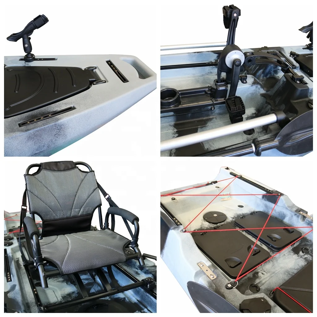 Vicking 380cm Single Person Fishing Foot Pedal Kayak with Electric Motor Kayaks Sport CE Customized Fishing Kayak 1 Seat