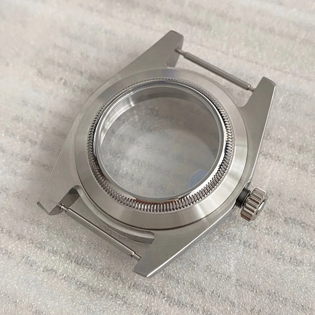 36mm/39mm Silver Watch Case Accessories Sapphire Glass with magnifying Fit NH35 NH36 Movement Bevel Edge Stainless Steel