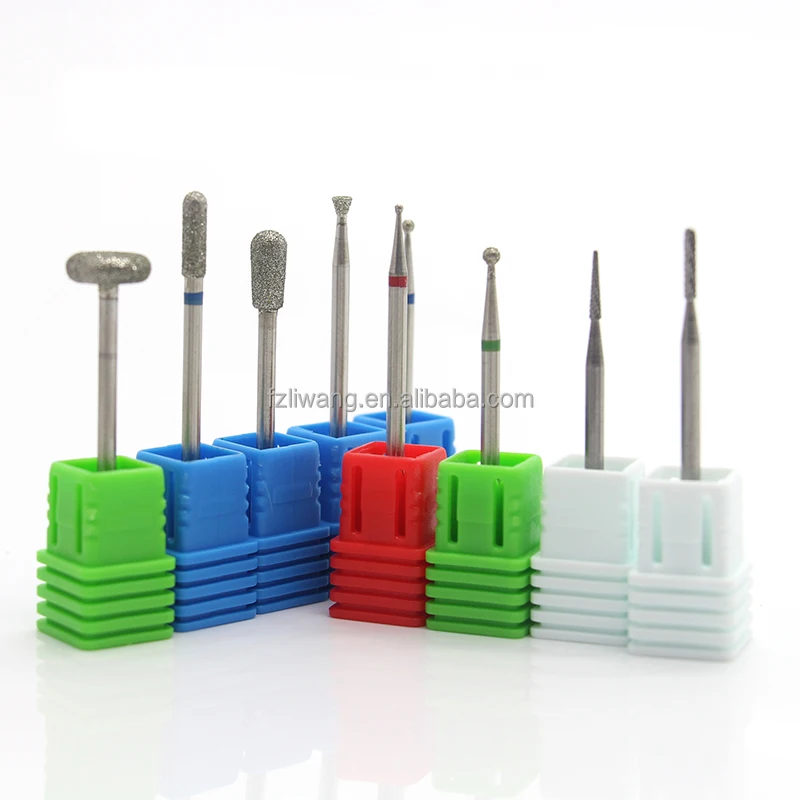 Durable Gel Small Barrel Medium Cuticle Remover Ceramic Diamond Cuticle Nail Drill Bits Kit