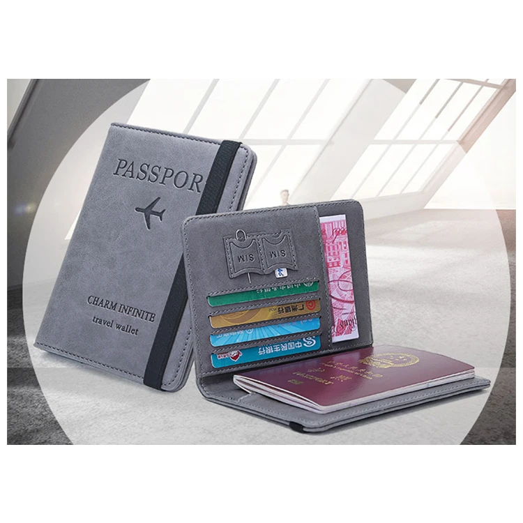 Multi-Function ID Bank Card PU Leather Wallet Case Vintage Business Passport Covers Holder Travel Passport Sets