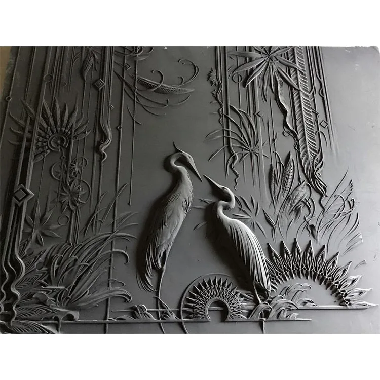 Factory Custom Design Modern Indoor Wall Decoration Stone Wall Sculpture Hand-carved Marble Relief Peacock Sculpture