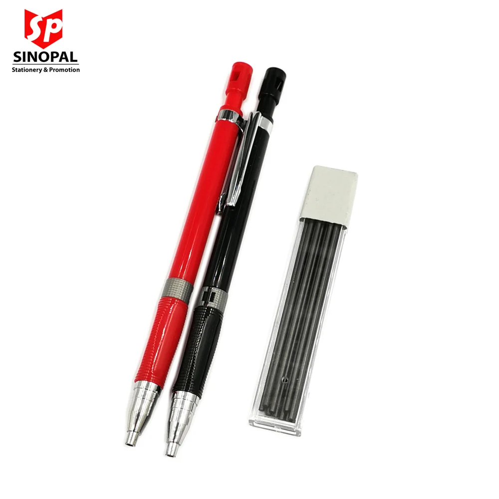 2.0 MM Mechanical Drafting Pencil with 12 Pieces Leads School Student Drawing Metal 2.0 MM HB
