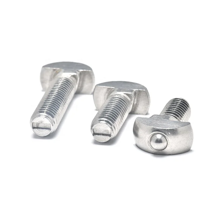 Zinc printed Galvanize Steel Smooth Surface no Burr Spring Ball Anti-slip T Head Bolts with shoulder