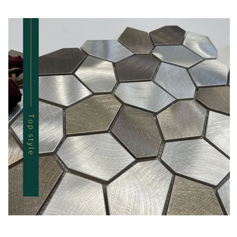 Broken mesh Stainless steel metal kitchen back splash tiles wall sticker mosaic mosaic tile honeycomb mosaic tile