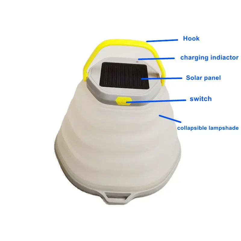 Portable Solar powered rechargeable tents light mini collapsible lamp camping lamp with mosquito repellent
