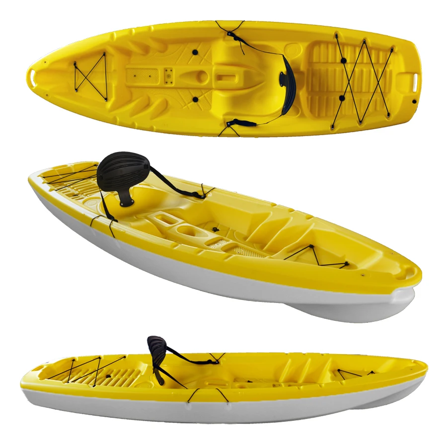 Wholesale cheap single sit on top HDPE blow molded plastic fishing kayak with factory price