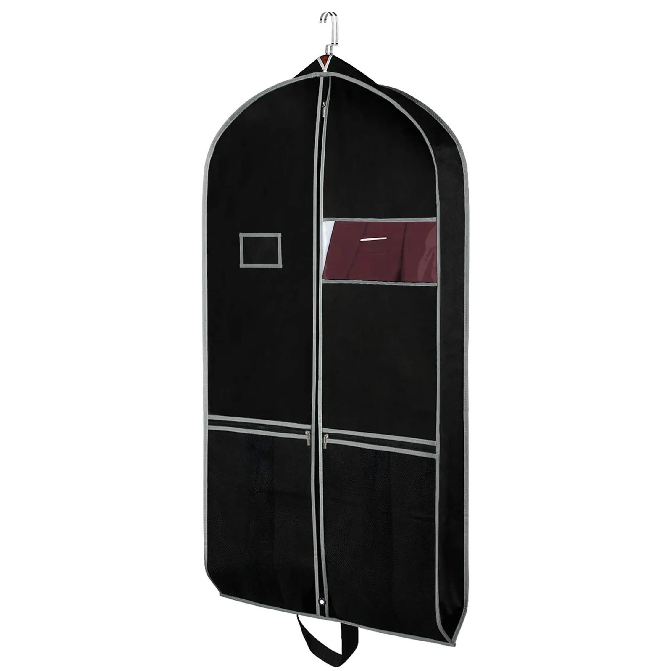 Воздухопроницаемый Дорожный Чехол для костюма пылезащитный чехол одежды с 2 большими сетчатыми карманами и 1 отделением карт из