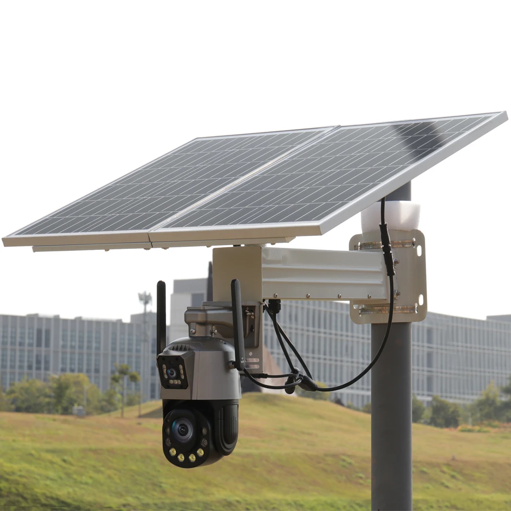 TecDeft HD 8MP Dual Lens PTZ 36X Optical Zoom 4G/WIFI Wireless Solar Powered Camera Solar CCTV