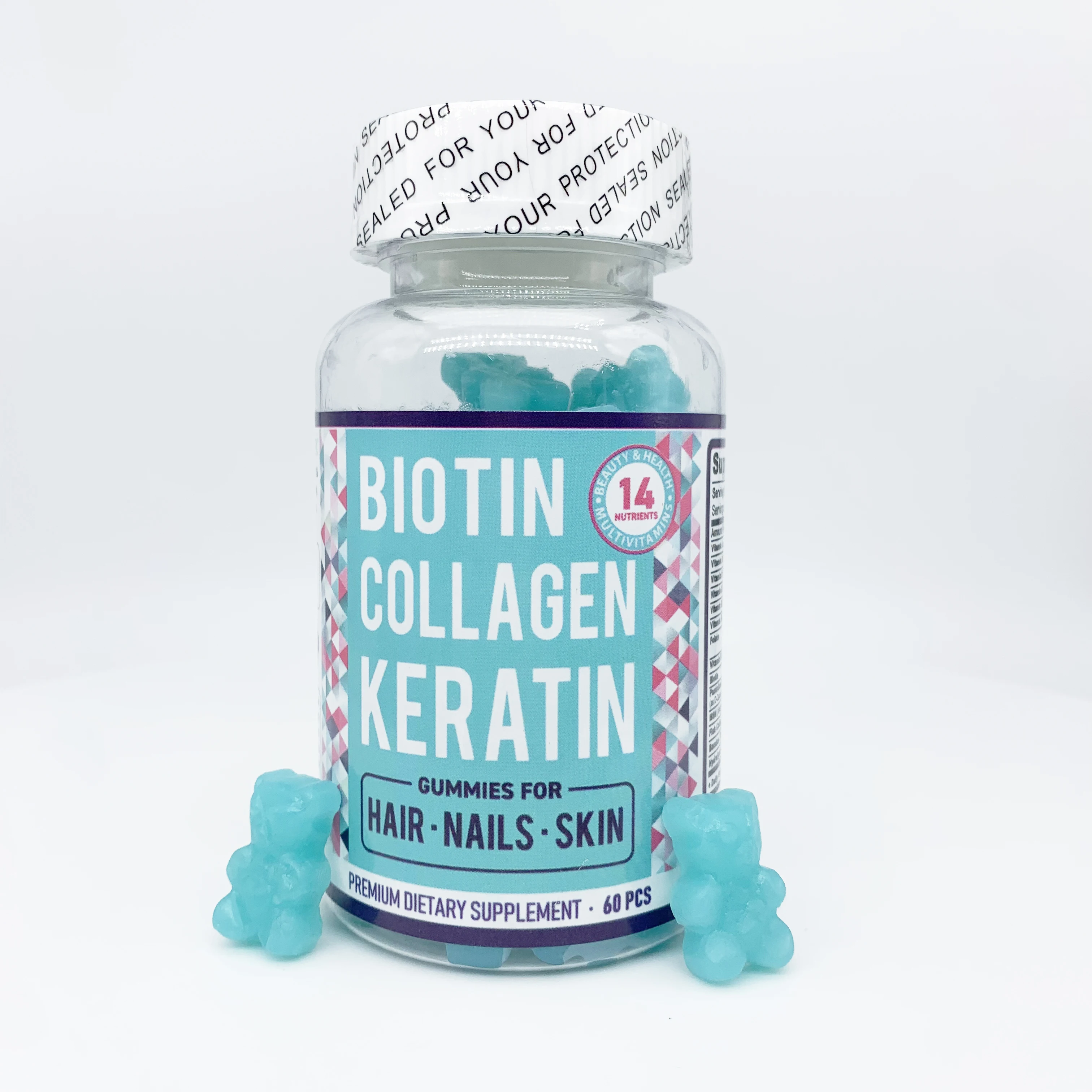 Oem Odm Private Label Vegan Collagen Supplements Biotin Collagen Gummy Hair Gummy Vitamins For skin beauty