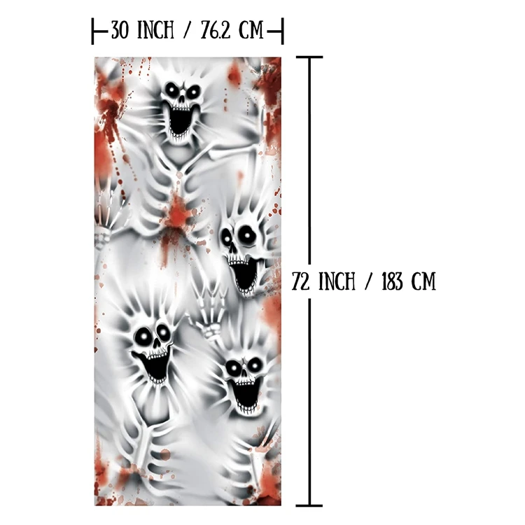 Scary Halloween Event Banner Decoration Waterproof and Biodegradable Door Cover for Halloween Party