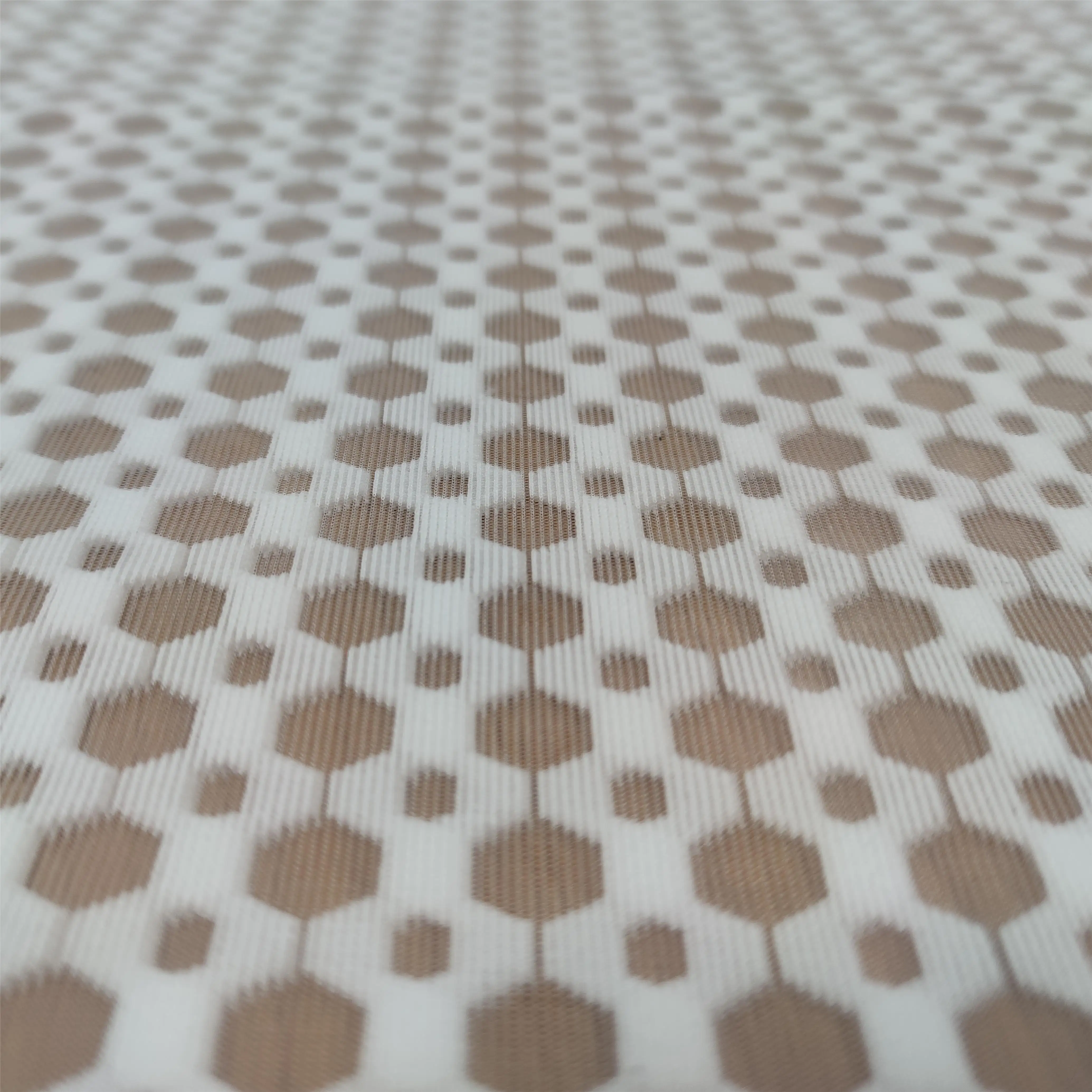 High quality jacquard mesh knitted hexagonal 3D air layer sandwich mesh garment chair mesh fabric