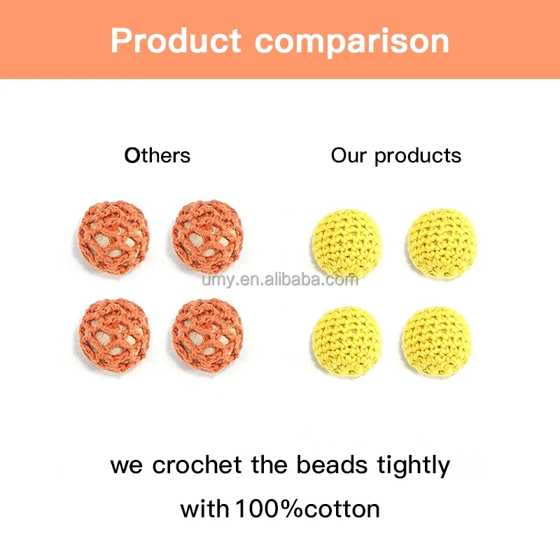 Wholesale Beech 138 Color Natural Wooden Rings Teether Baby Bracelet Hand Crochet Beads