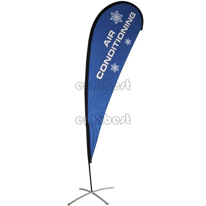 Tear Drop Feather Knife Beach Banner Flag With Stand Fiberglass Pole Aluminum Flagpole Tube