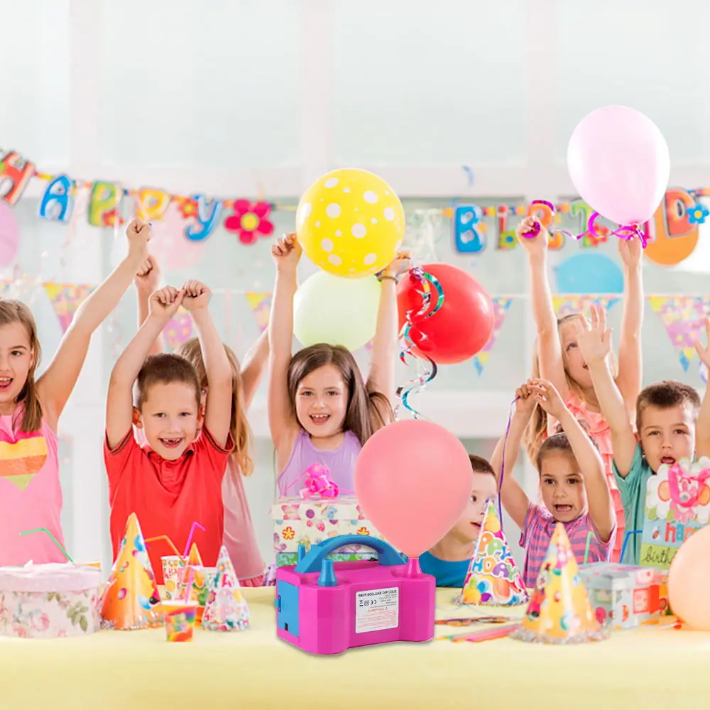 Electric Balloon Air Pump Inflator Dual-Nozzle Globos Machine All Style Portable for Party High Voltage Air Balloon Pump