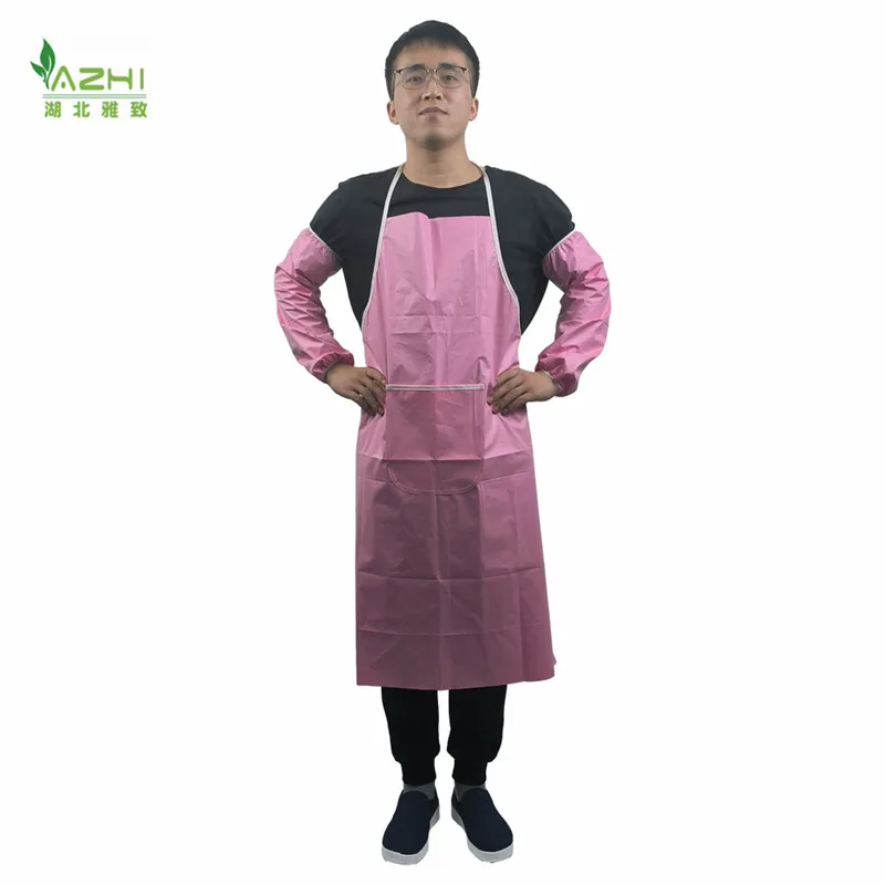 Disposable microporous Apron Barber industrial Apron Non Woven SF Anti-dust Suit Painting pink aprons