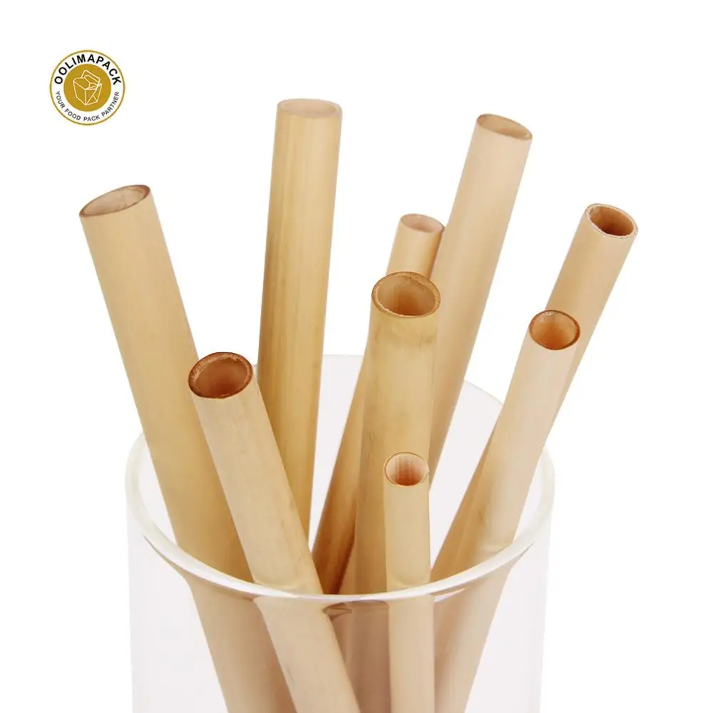 Eco-friendly Bamboo and Biodegradable Reed Rice Drinking Straws 100% Natural Customized Acceptable Disposable Bar Accessories