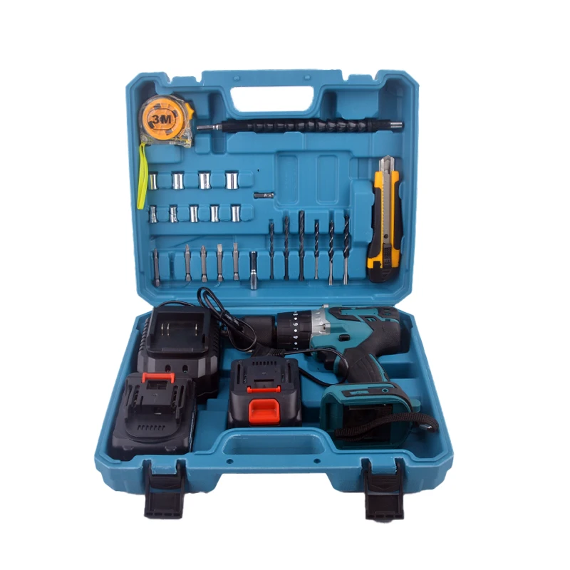 2022 High Quality Wholesale Professional Portable Li-lion Brushless Battery Power Cordless Screwdriver Drill Set Machine