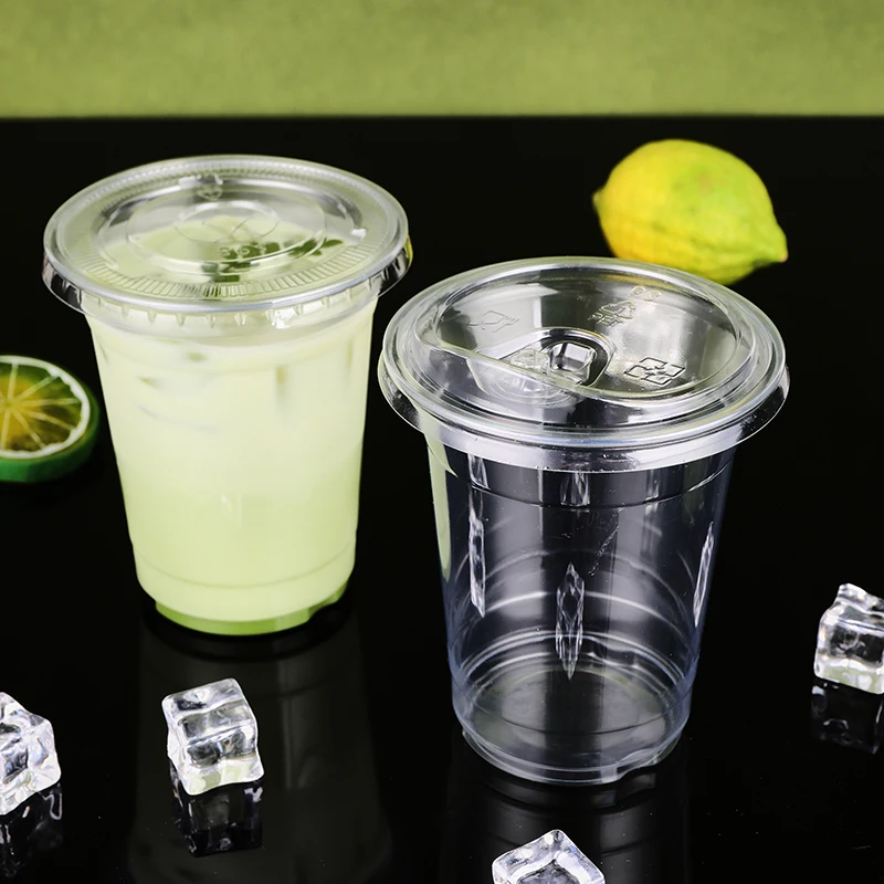 Fruit Juice Drinking Cup With Lid and Straw 12oz 14oz 16oz 20oz 24oz Cold Beverage Cup Plastic Iced Coffee Cups